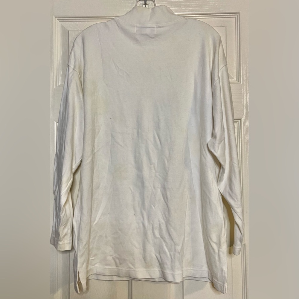 Vintage 90s Westbound Sport Christmas Santa Knit Mock Neck Long Sleeve Tee Sz M - Picture 4 of 4